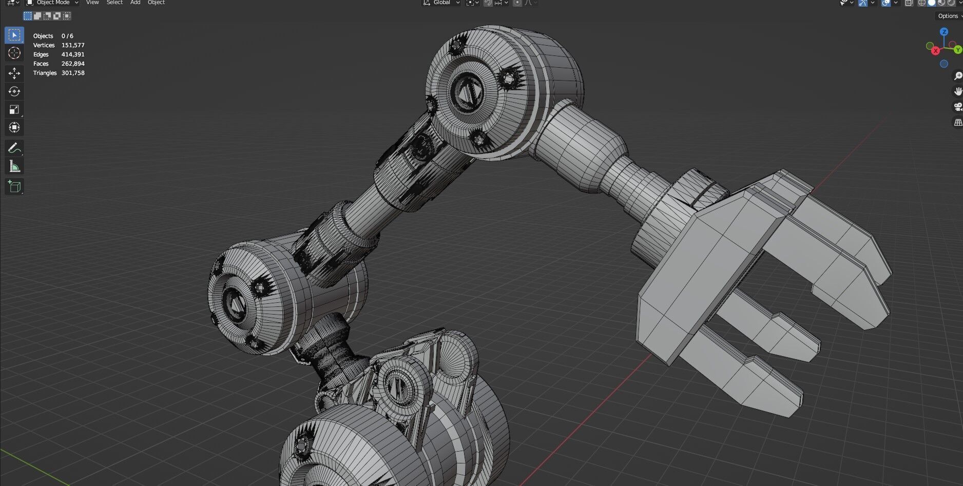 Industrial Robot Arm - 5-Textured 3D model_35