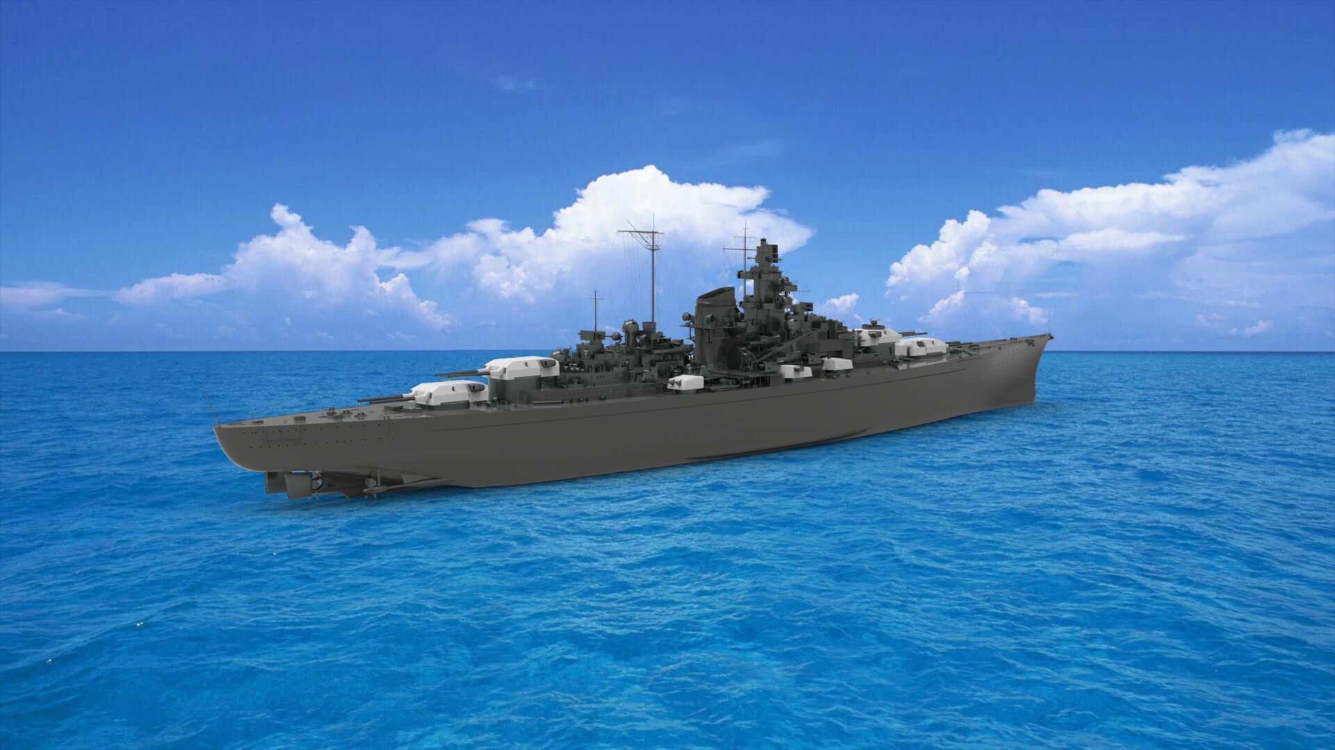 German battleship Tirpitz 3D model_1