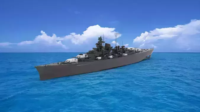 German battleship Tirpitz 3D model