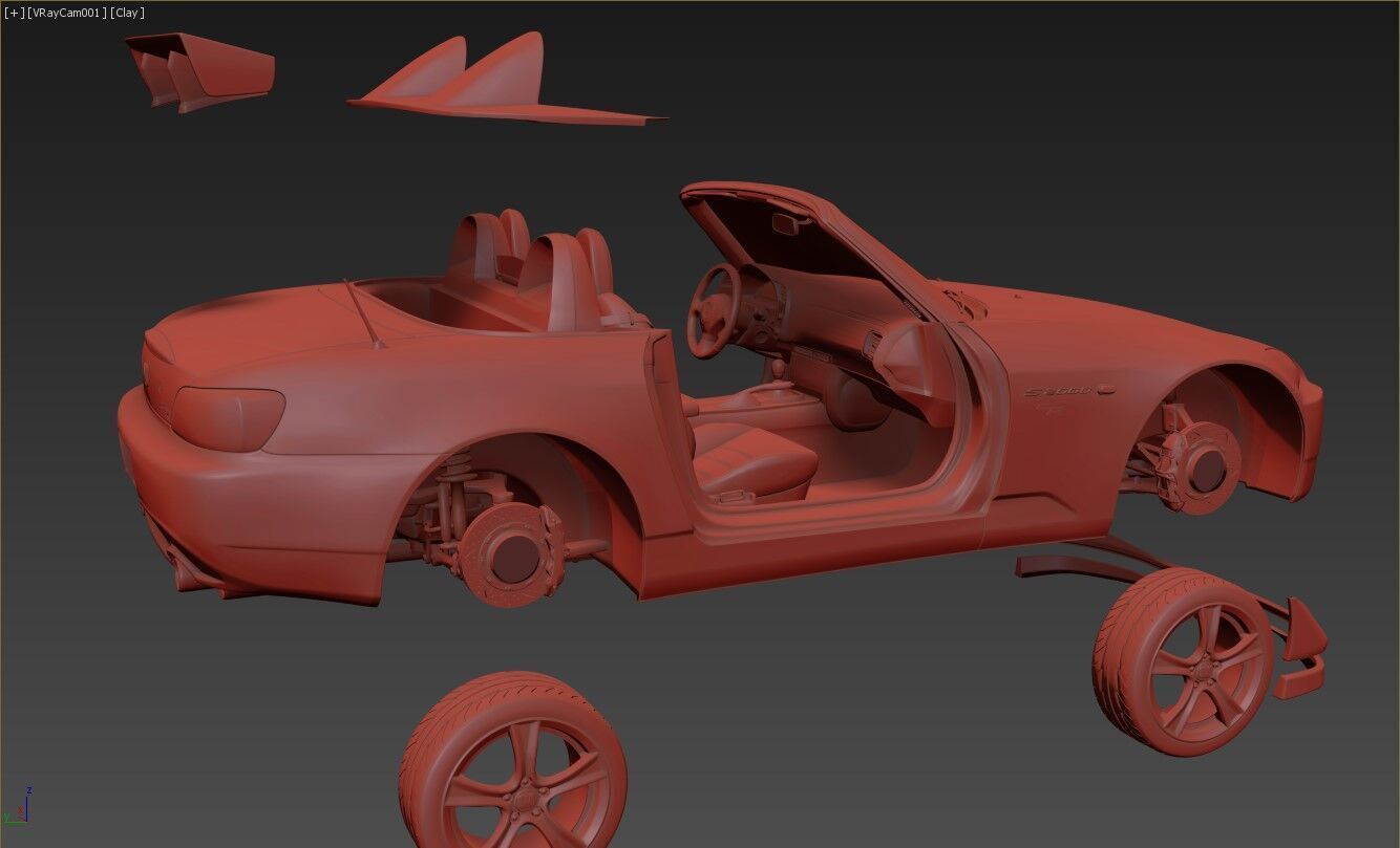 Honda S2000 ap2 CR 3D model_20