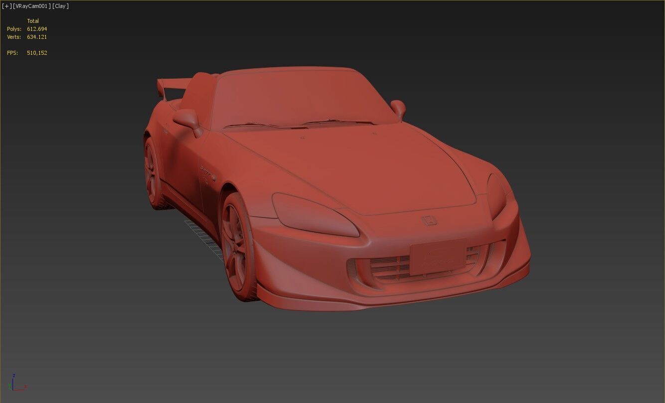 Honda S2000 ap2 CR 3D model_15