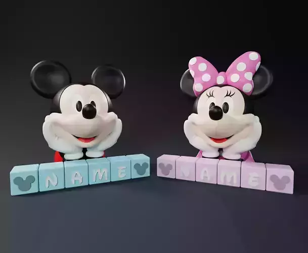 Mickey and Minnie Letter Blocks