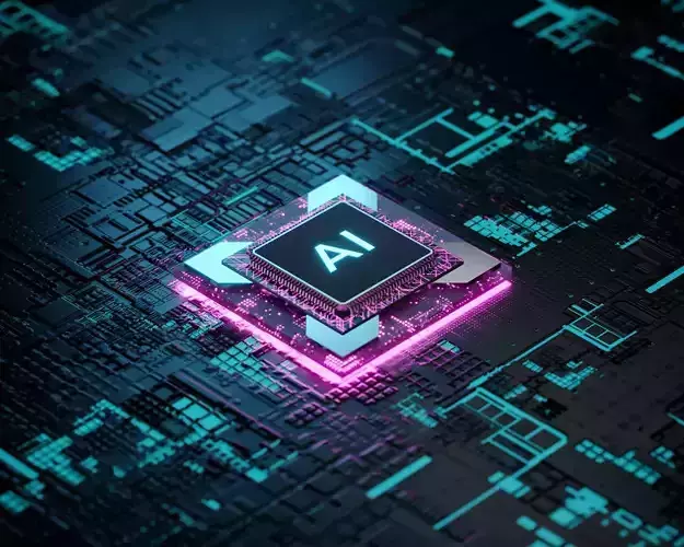 Artificial Intelligence AI Chip Computer Processor 3D model