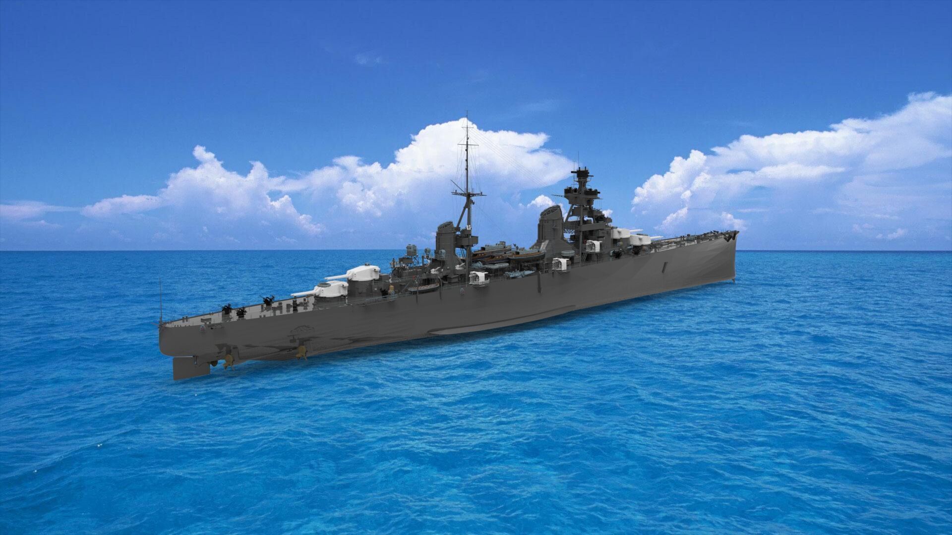 Italian cruiser Trento 3D model_1