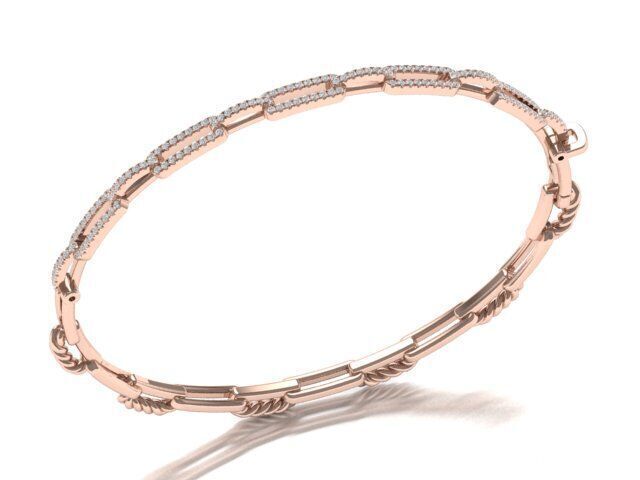 Diamond Link Bracelet 3D print model_1