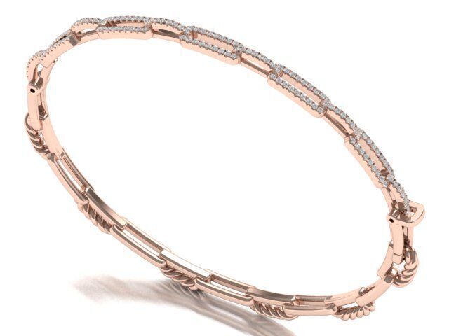 Diamond Link Bracelet 3D print model_8