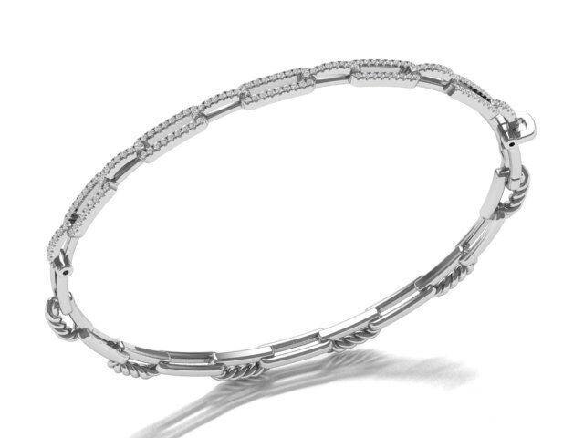 Diamond Link Bracelet 3D print model_2