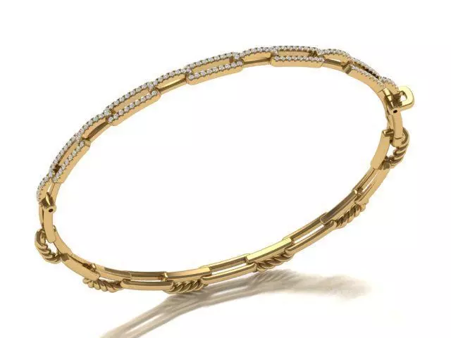 Diamond Link Bracelet 3D print model_0