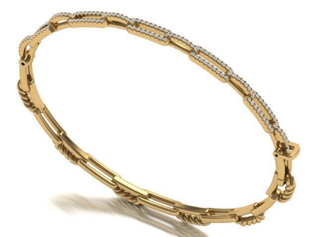 Diamond Link Bracelet 3D print model_6