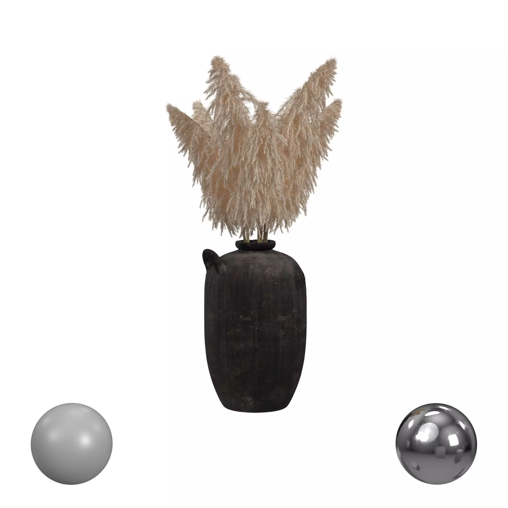 Pampas Grass in Vase 3D model_0