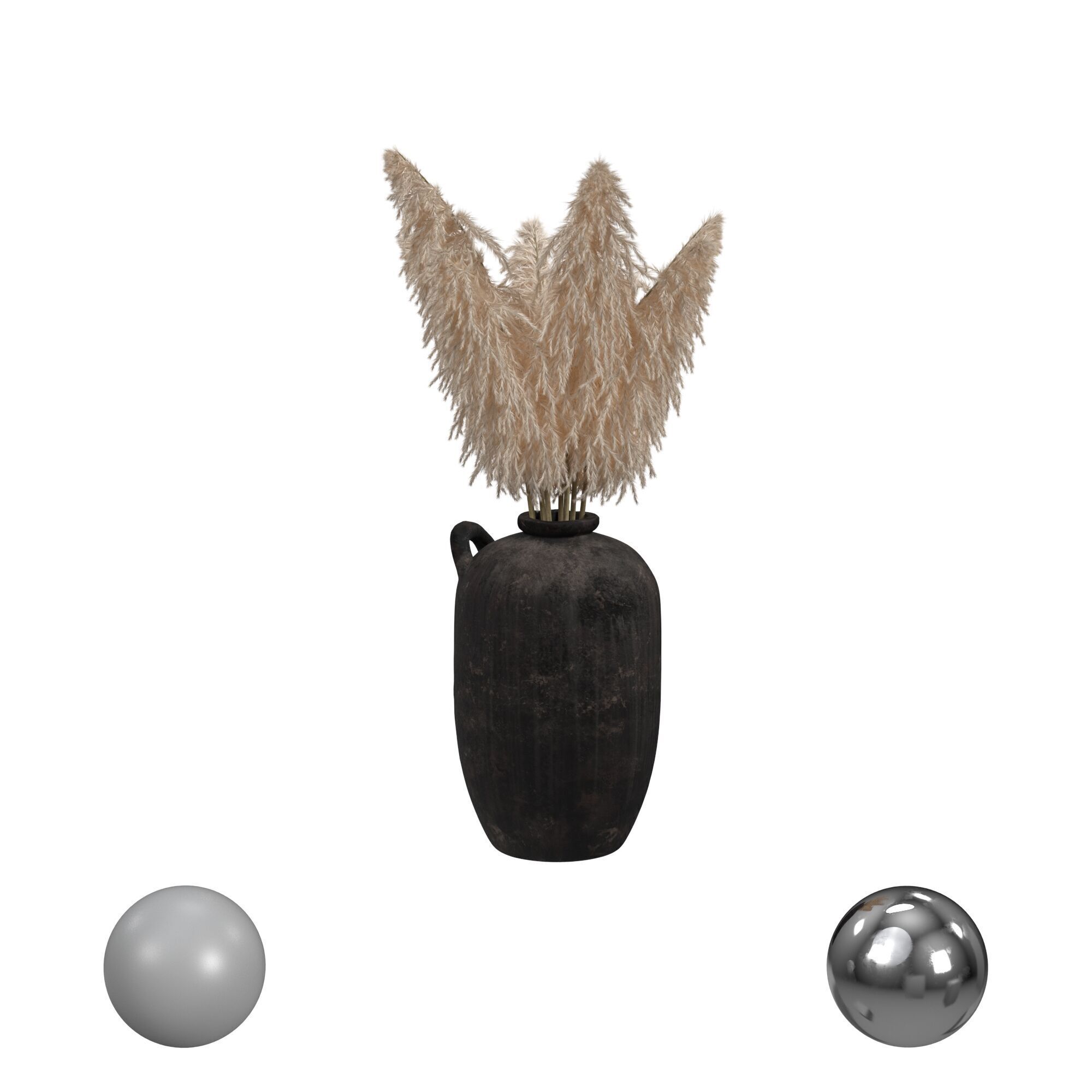 Pampas Grass in Vase 3D model_1