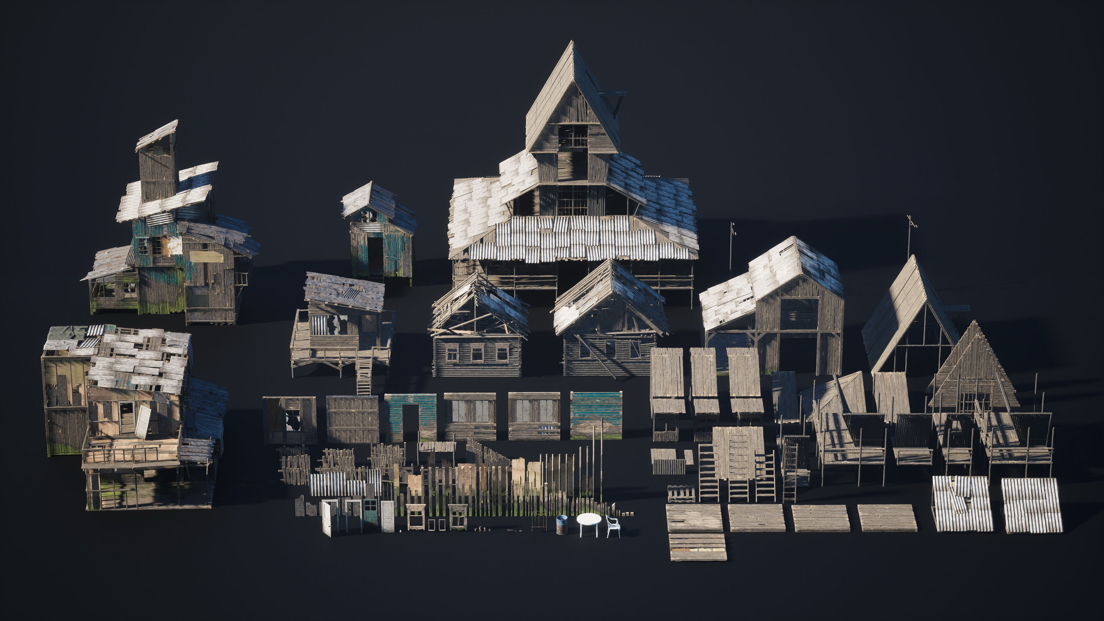 Big Slums pack Low-poly 3D model_1