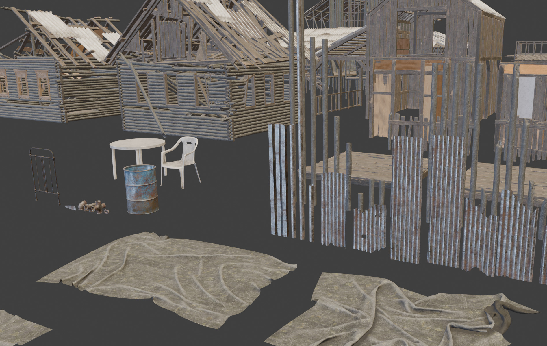 Big Slums pack Low-poly 3D model_12