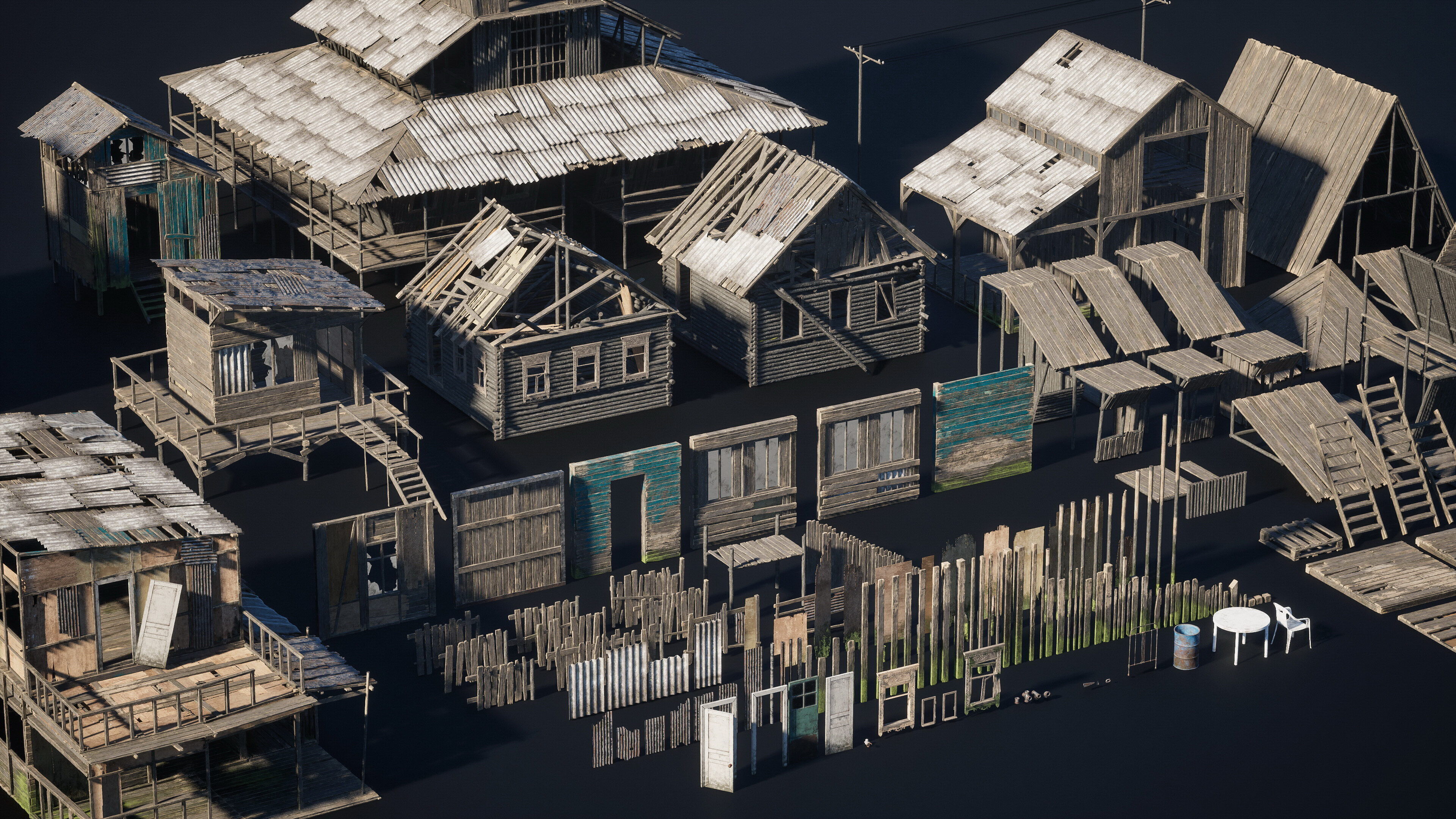 Big Slums pack Low-poly 3D model_9