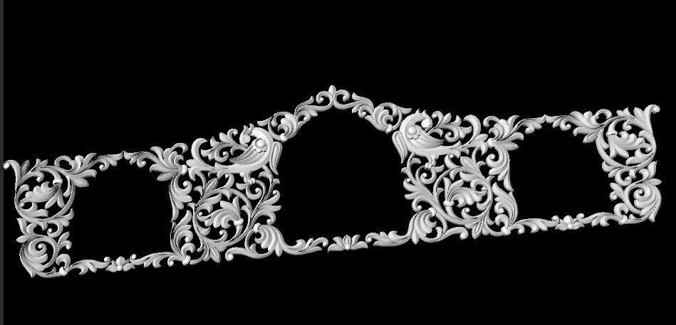 Central decor ornament for furniture 3D model_2