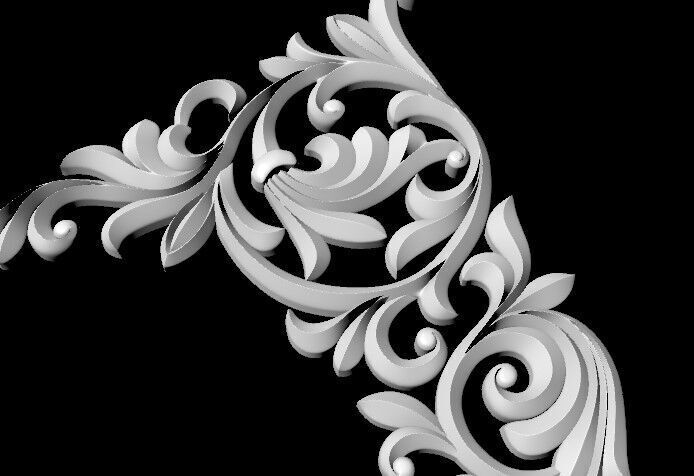 Central decor ornament for furniture 3D model_4