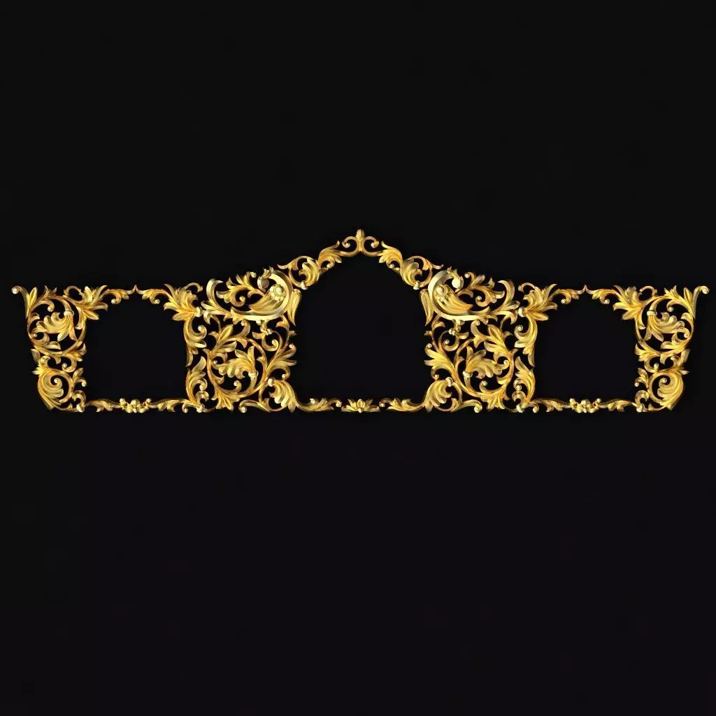 Central decor ornament for furniture 3D model_0