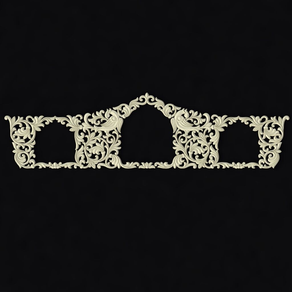 Central decor ornament for furniture 3D model_1