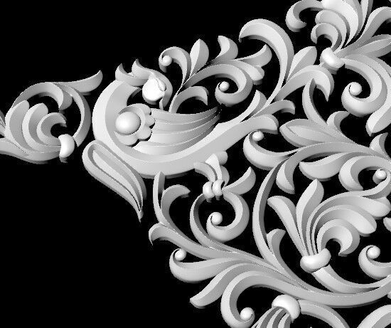 Central decor ornament for furniture 3D model_3