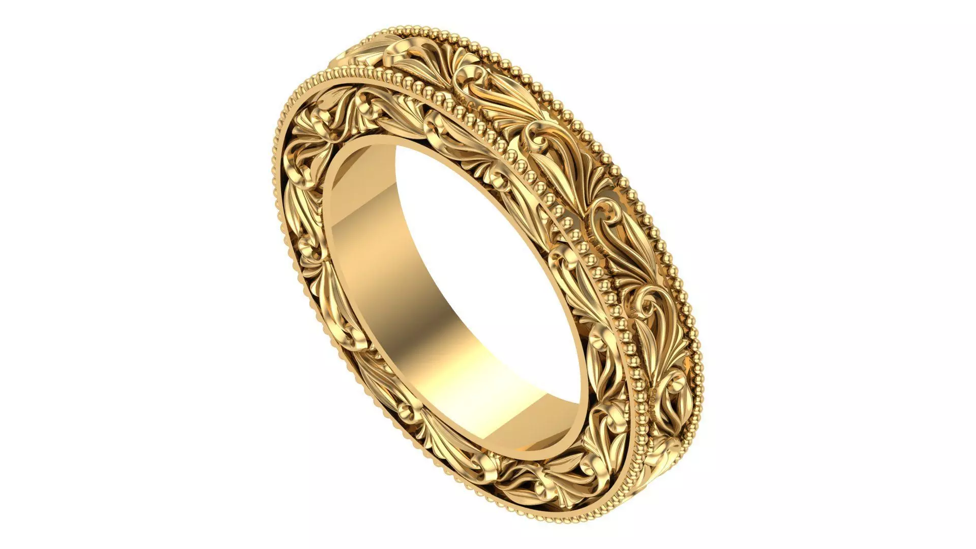 Vintage Engraved Wedding Band 3D print model
