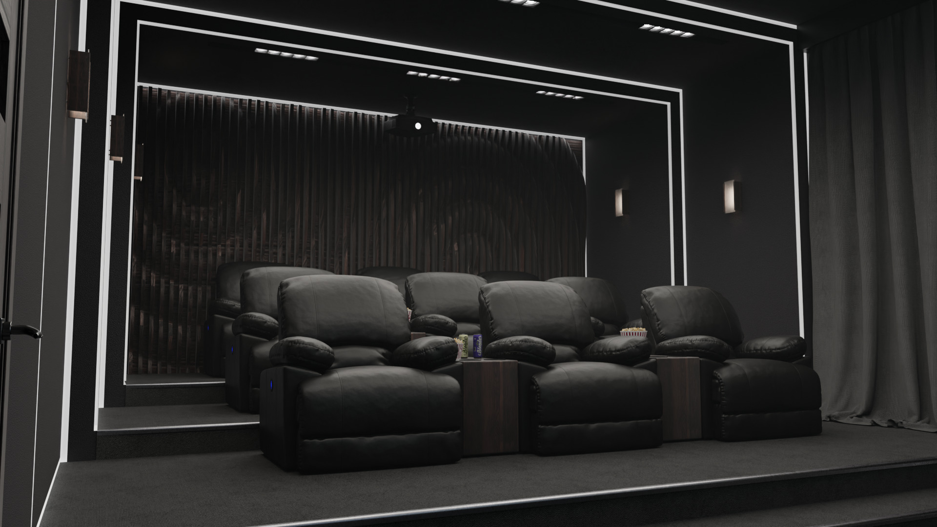 Luxury home theater 3D model_1