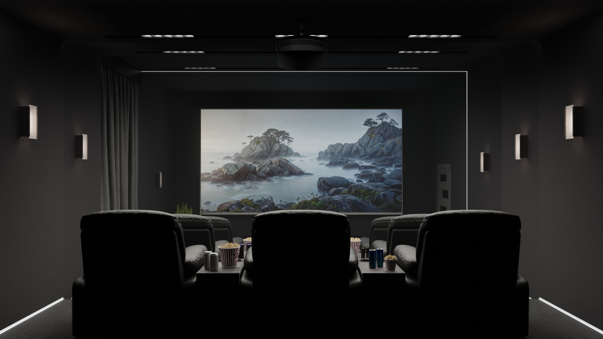 Luxury home theater 3D model_4