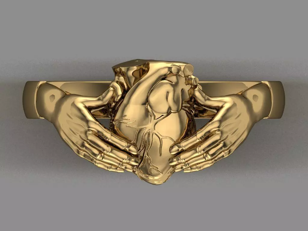 Hand Heart Ring 3D print model