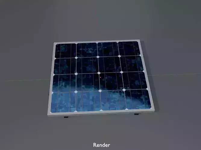 Solar module version 3 2x2m tilt angle 0 degrees without stand Low-poly 3D model
