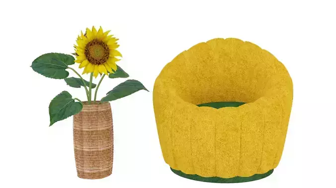 Sunflower and armchair