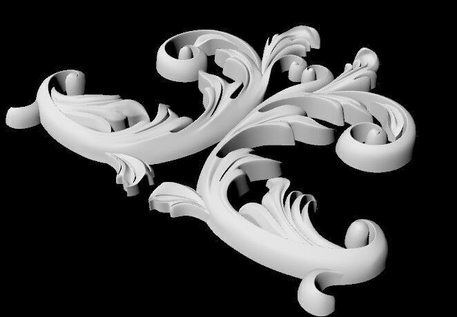 Central decor ornament for furniture 3D model_4