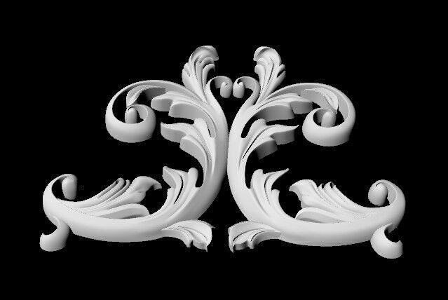 Central decor ornament for furniture 3D model_3
