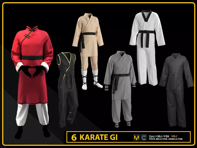 10 KARATE GI 3D model_0