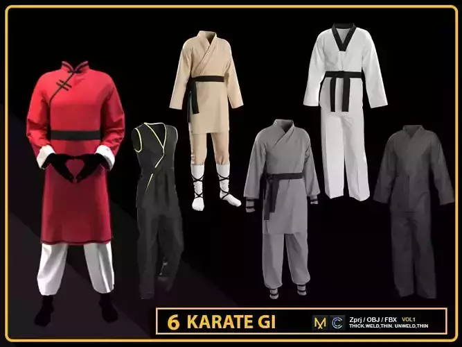 10 KARATE GI 3D model