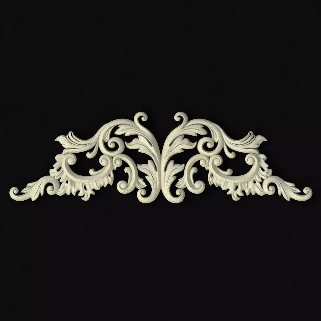 Central decor ornament for furniture 3D model_0