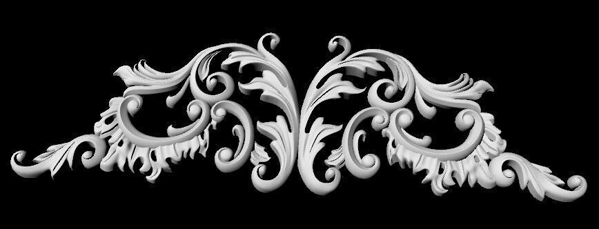 Central decor ornament for furniture 3D model_2