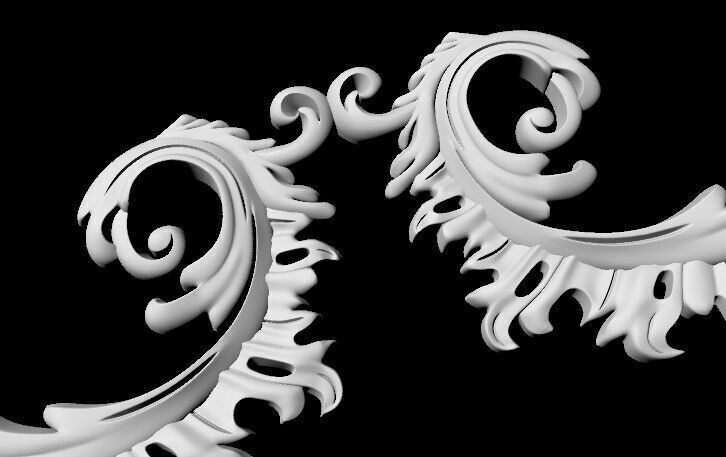 Central decor ornament for furniture 3D model_4