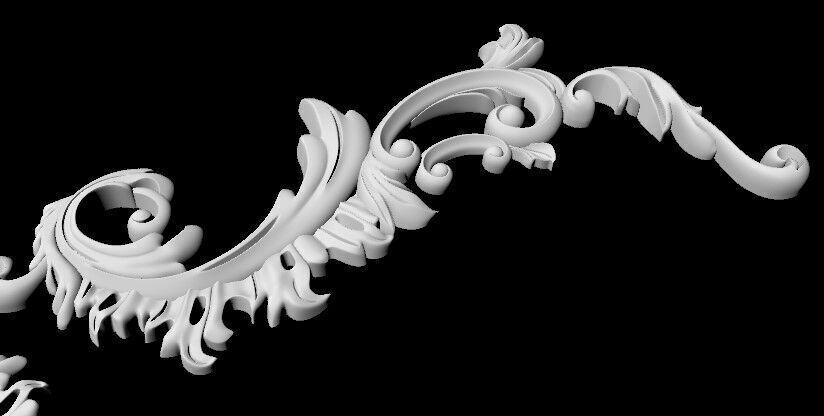 Central decor ornament for furniture 3D model_3