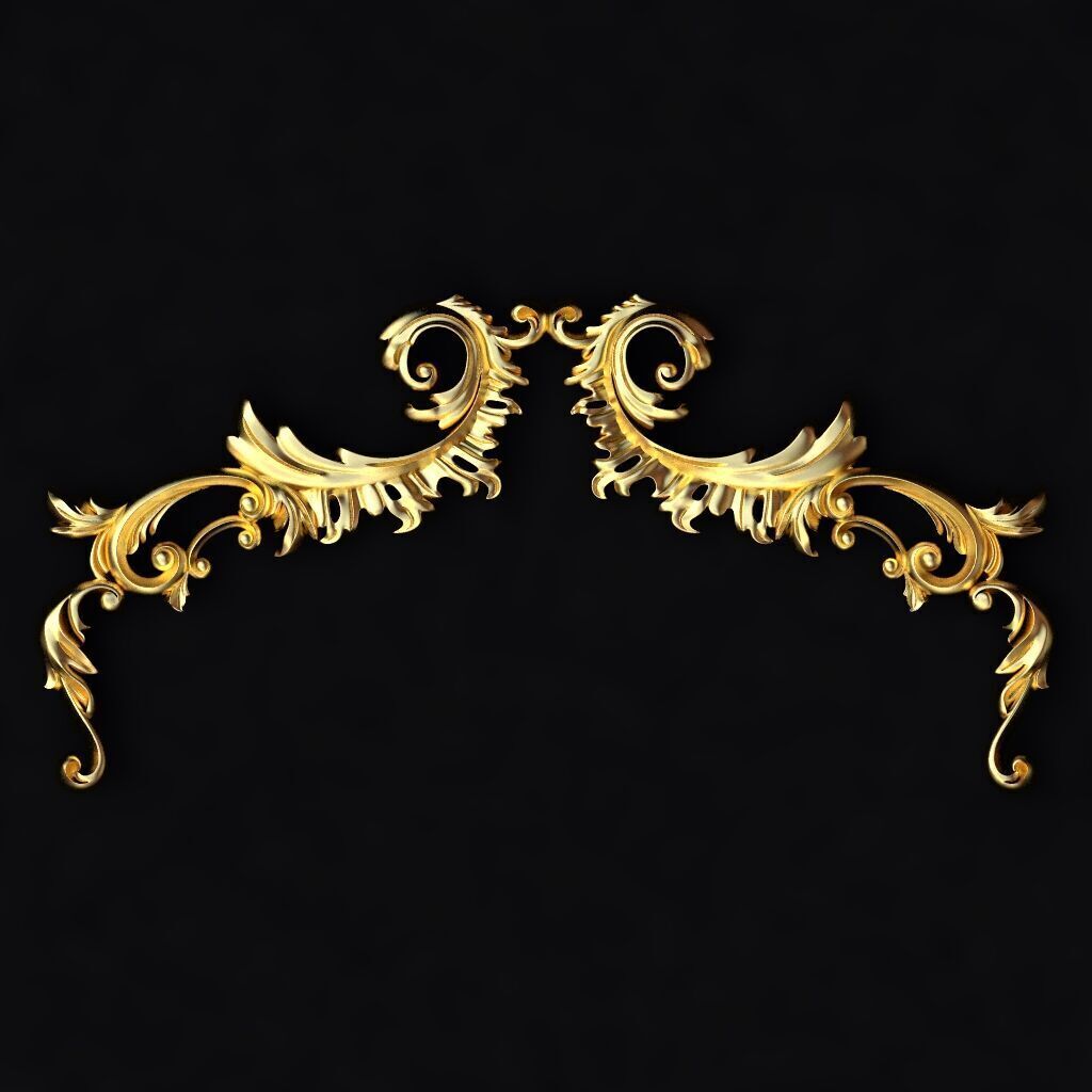 Central decor ornament for furniture 3D model_1