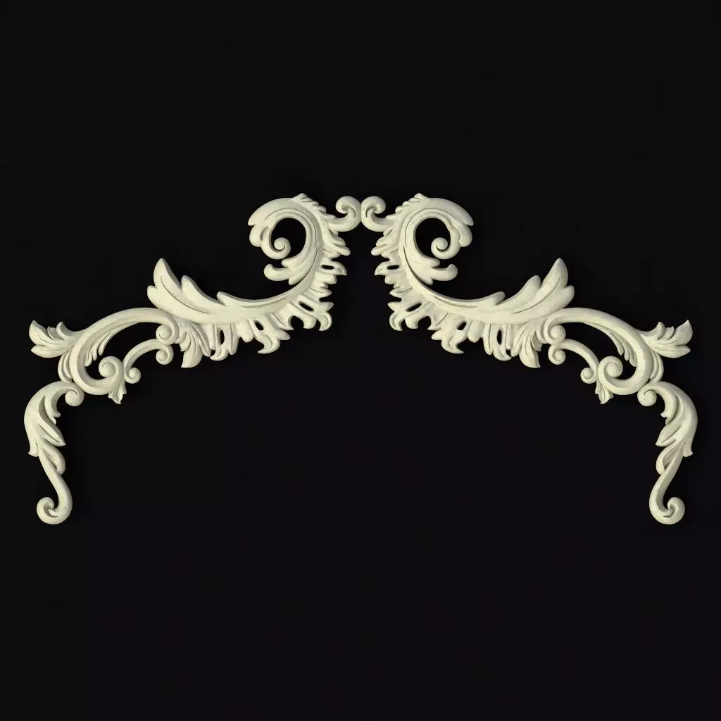 Central decor ornament for furniture 3D model_0