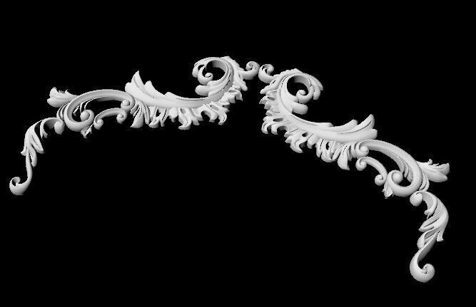 Central decor ornament for furniture 3D model_2