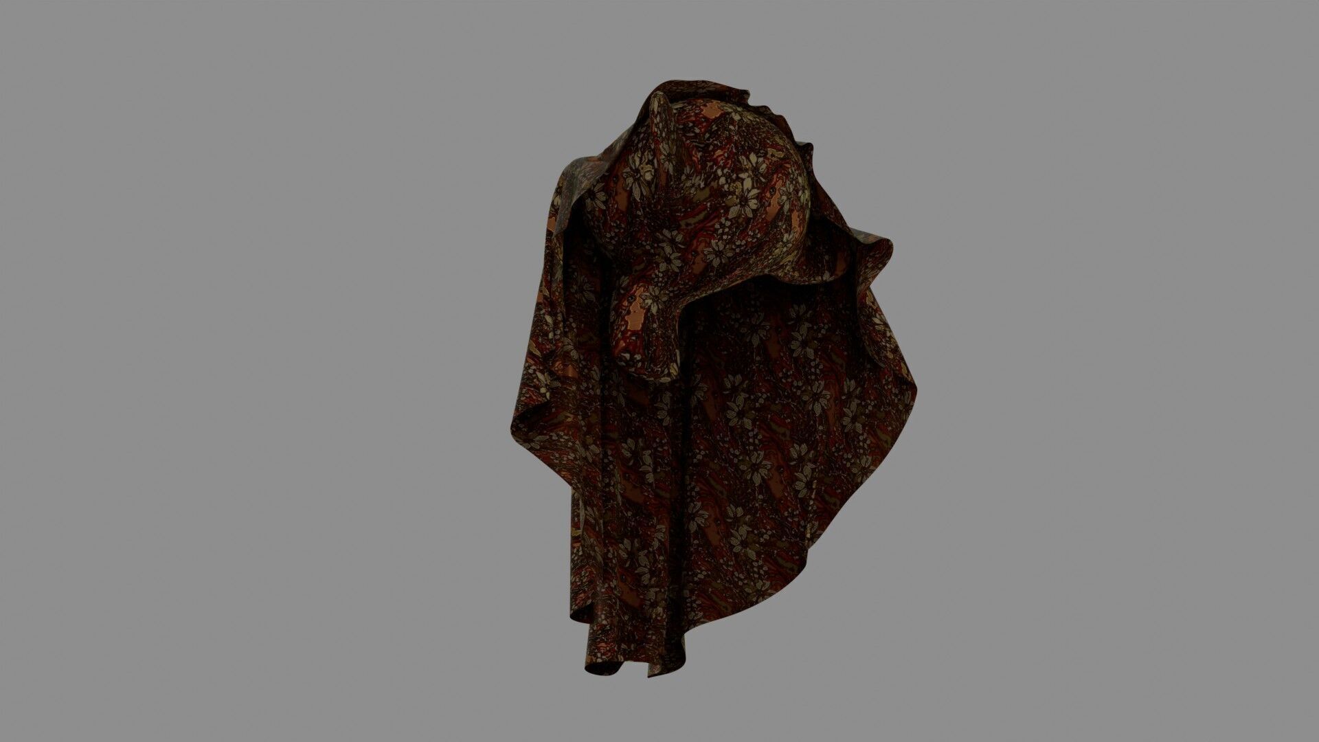 Oriental Fabric Seamless Material Golden Red Flowers Texture_16