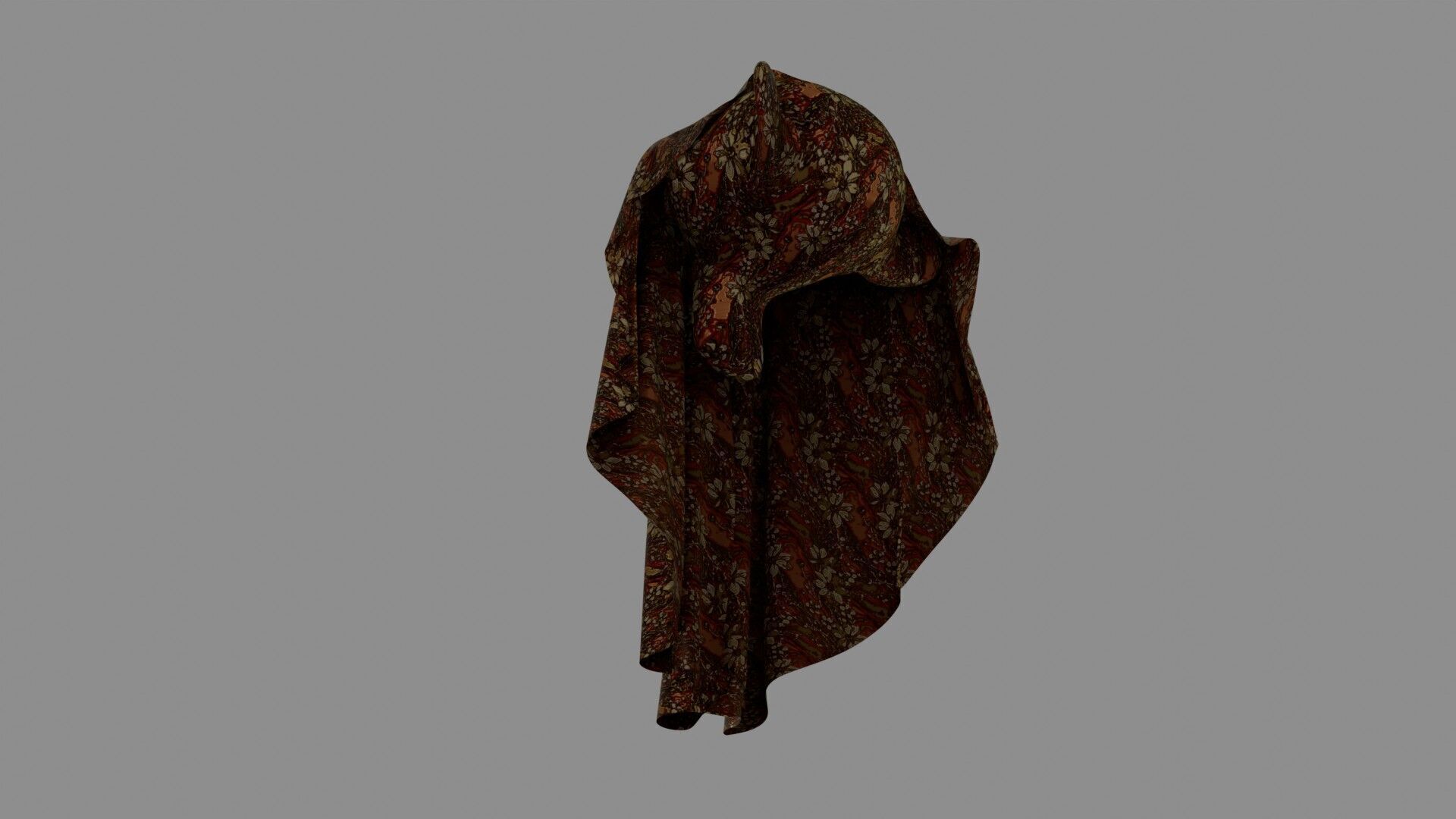 Oriental Fabric Seamless Material Golden Red Flowers Texture_17