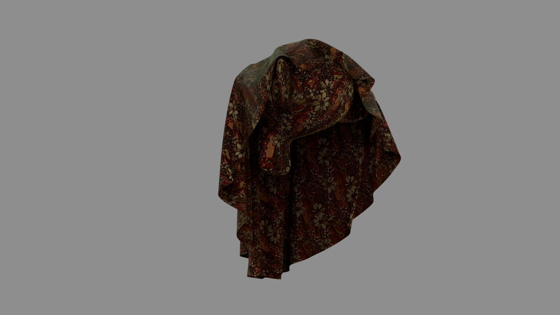 Oriental Fabric Seamless Material Golden Red Flowers Texture_14