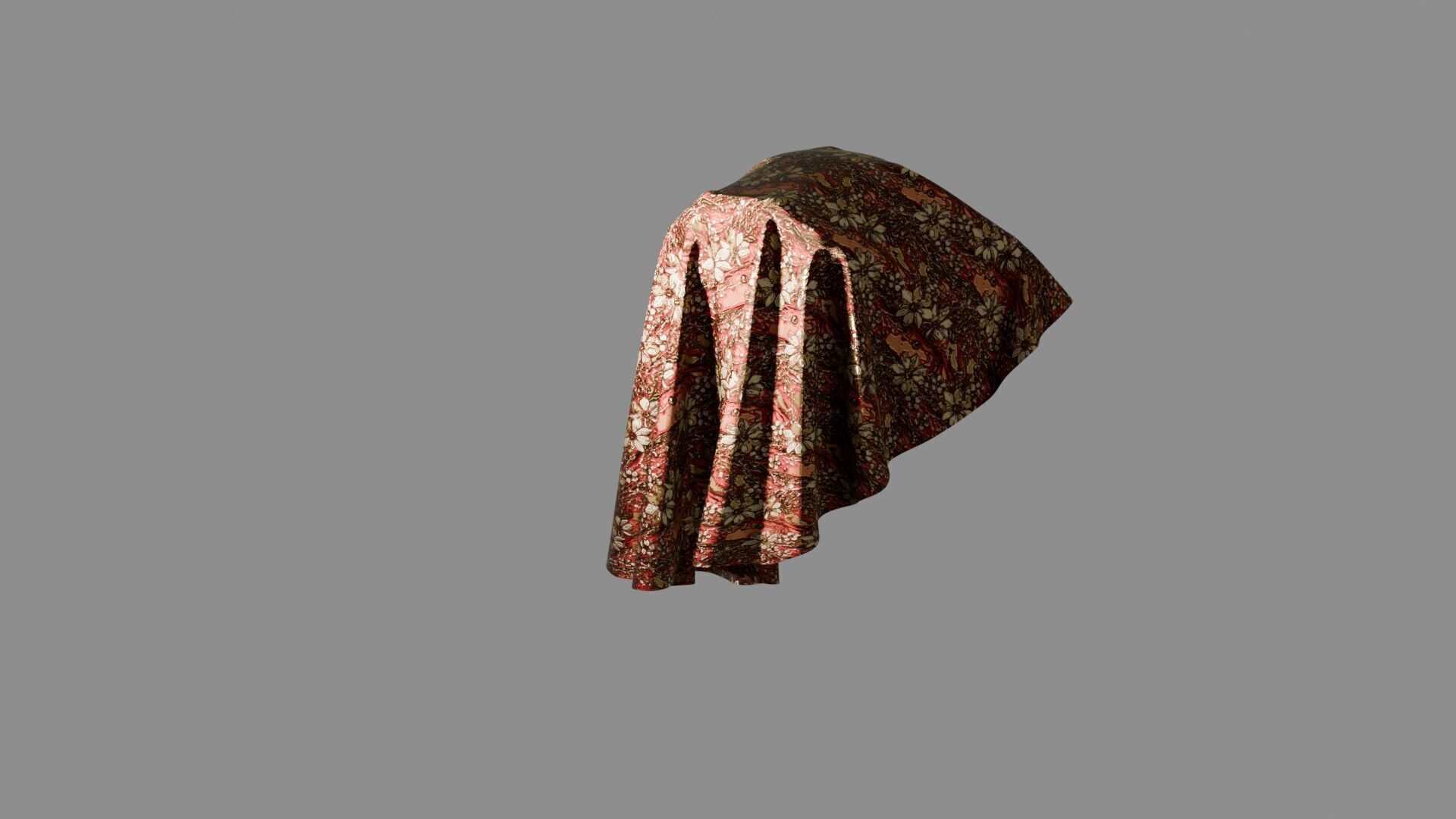 Oriental Fabric Seamless Material Golden Red Flowers Texture_9