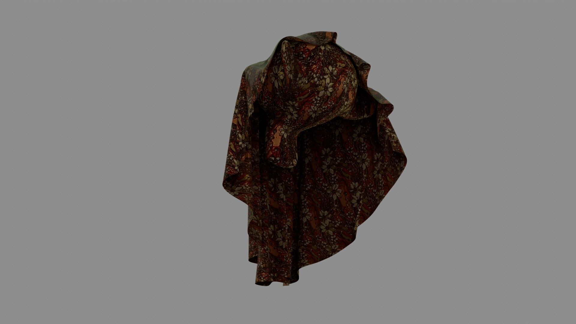 Oriental Fabric Seamless Material Golden Red Flowers Texture_15