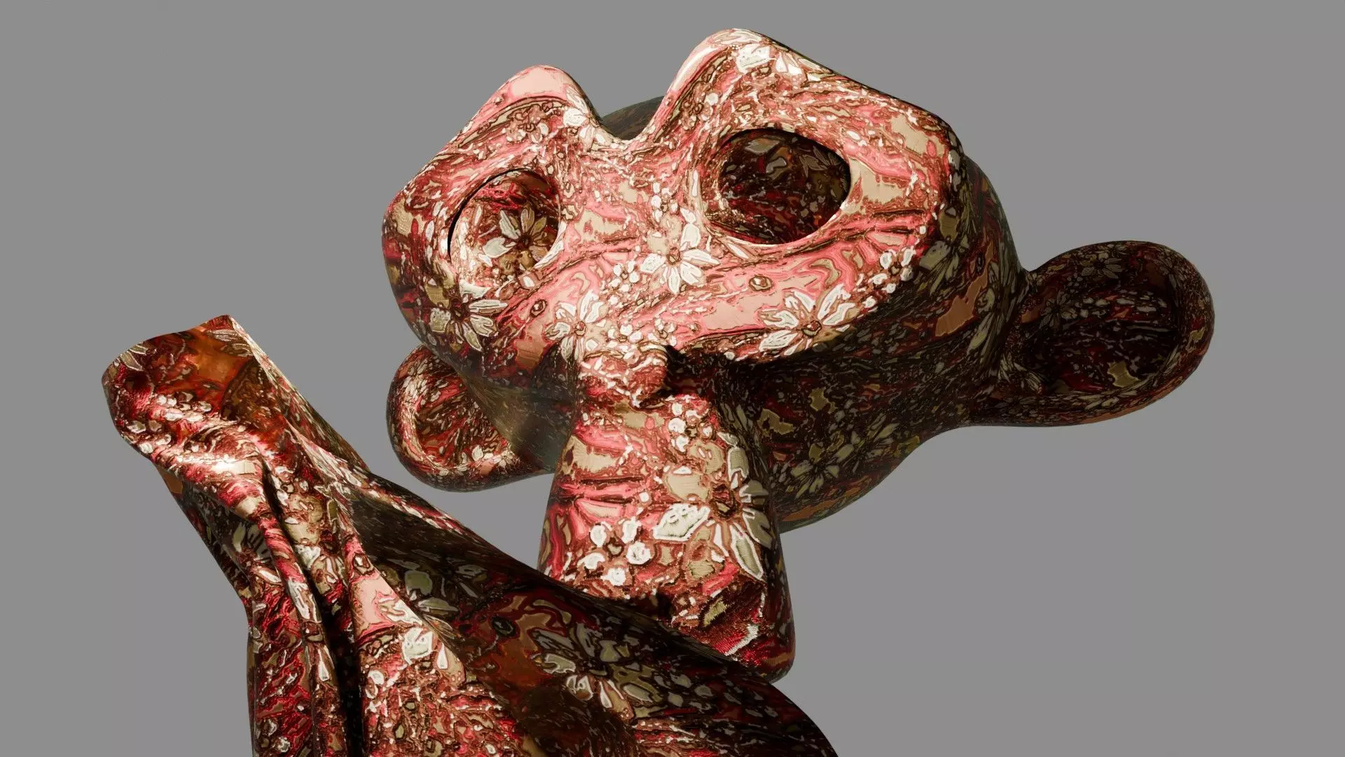 Oriental Fabric Seamless Material Golden Red Flowers Texture_0