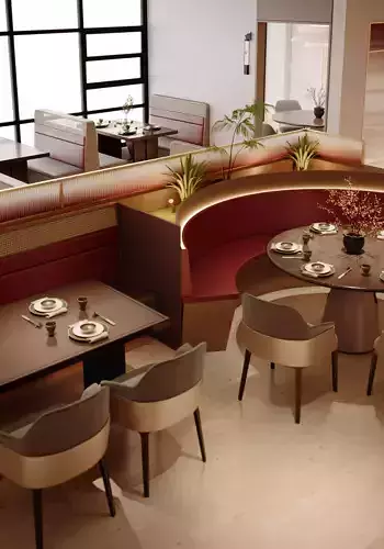 Modern new Chinese dining booth