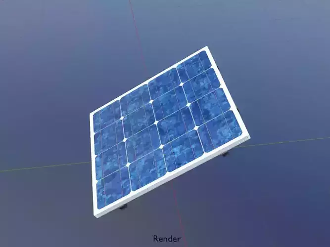 Solar module version 3 2x2m tilt angle 30 degrees without stand Low-poly 3D model