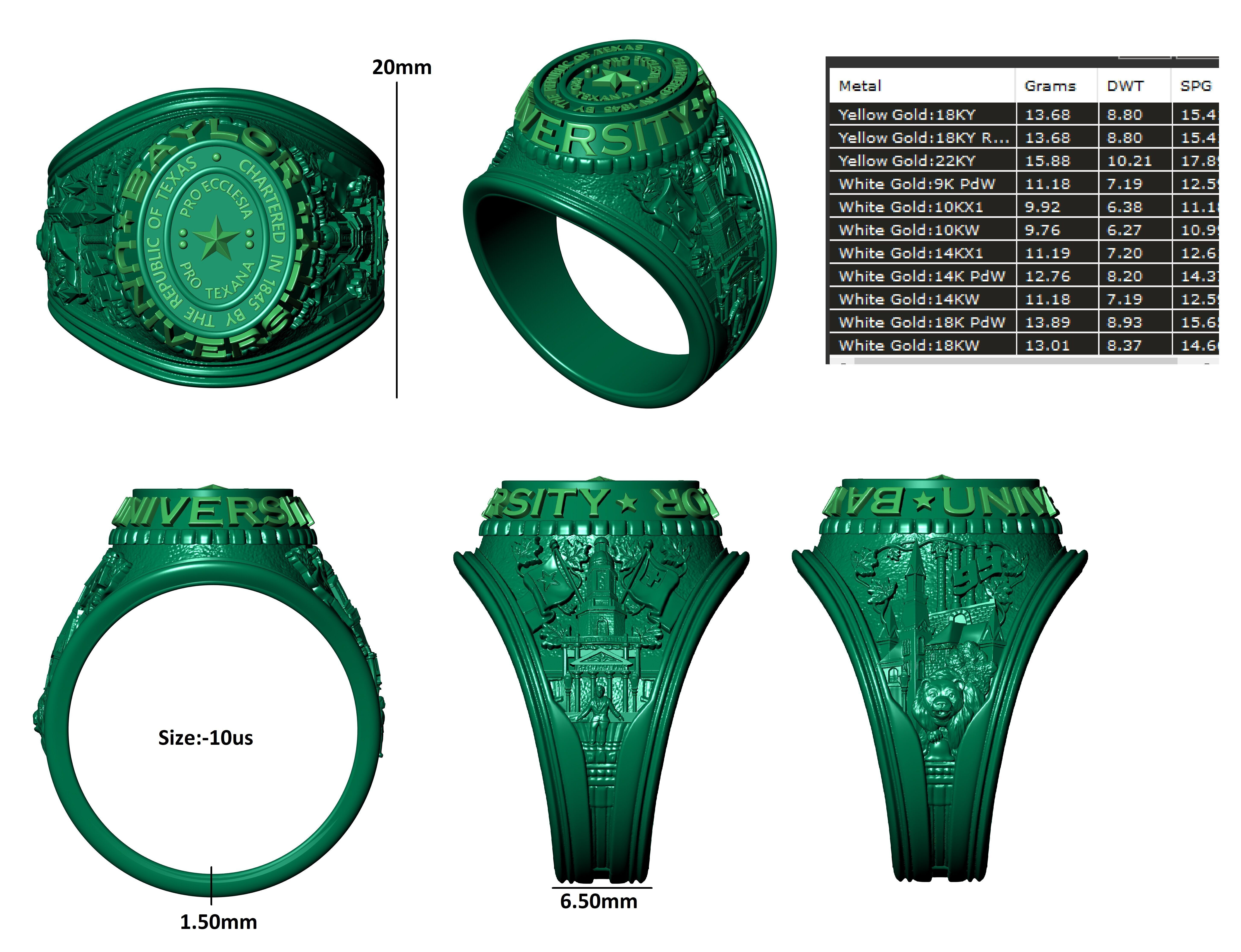 Champion Ring 3D print model_9