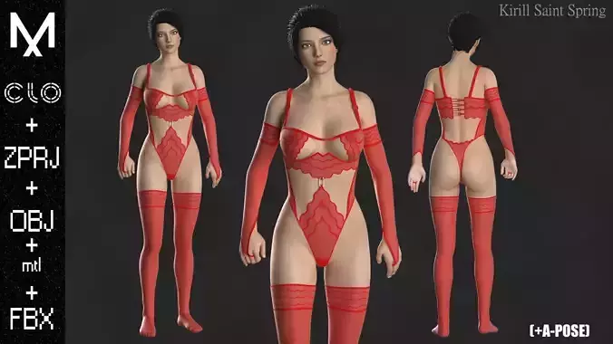 New Underwear Marvelous designer Clo3d OBJ mtl FBX ZPRJ